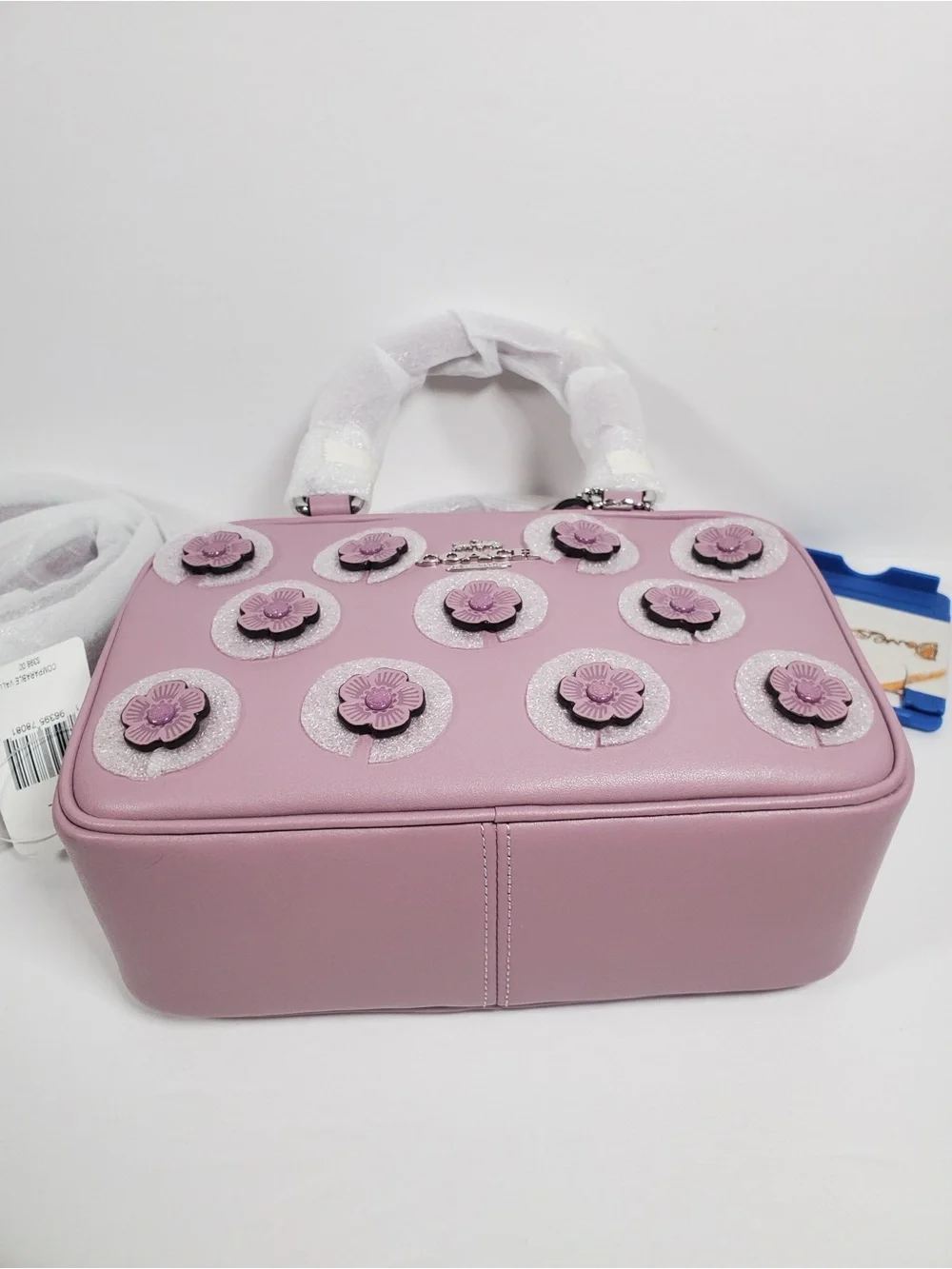 Coach Satchel Crossbody Bag With Floral Applique Lilac  NWT